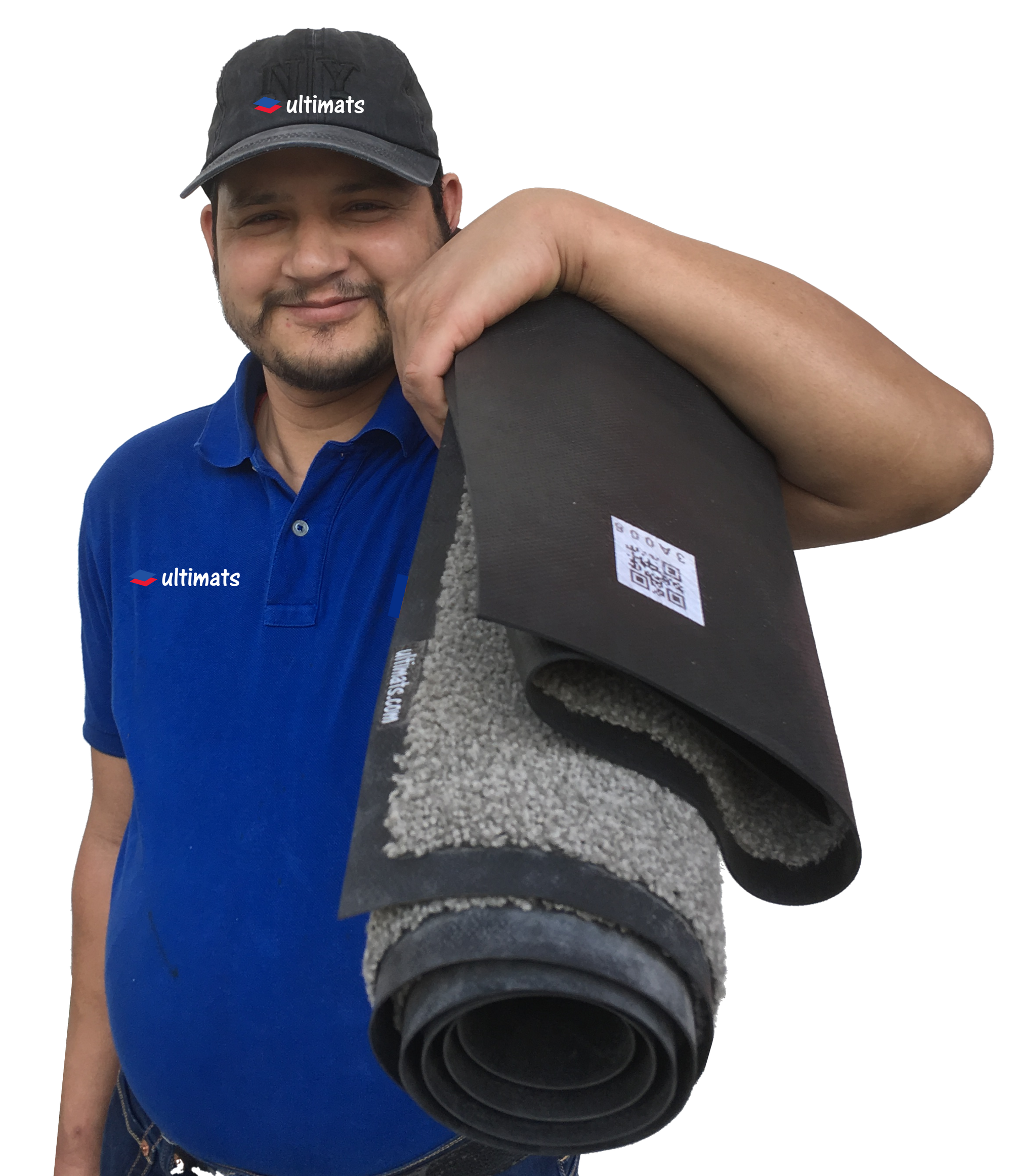 Ultimats Rental Mat service delivery boy carrying rental mats