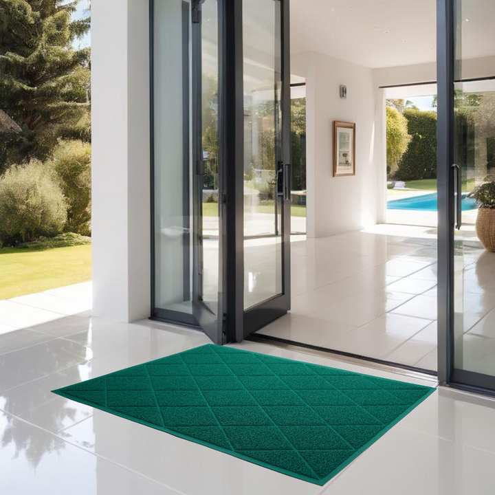 Diamond green mat at villa entrance by Ultimats