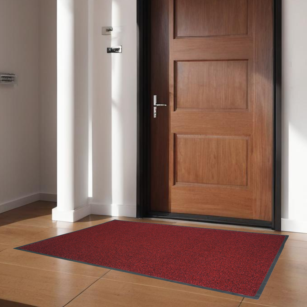 UltiScrape Red Mat at Door side view by Ultimats