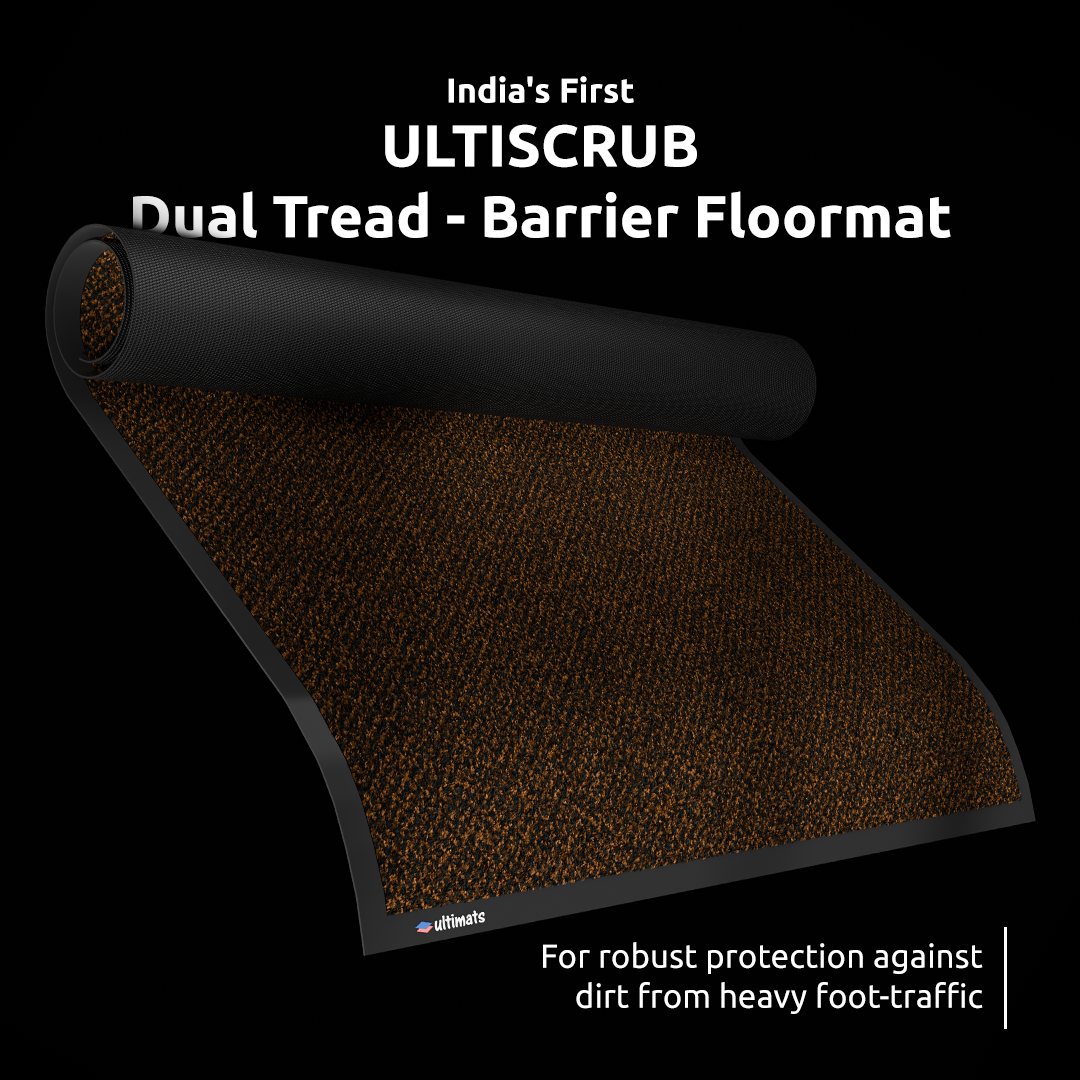 UltiScrub Heavy Traffic DualTread Barrier Mat - Earth Brown