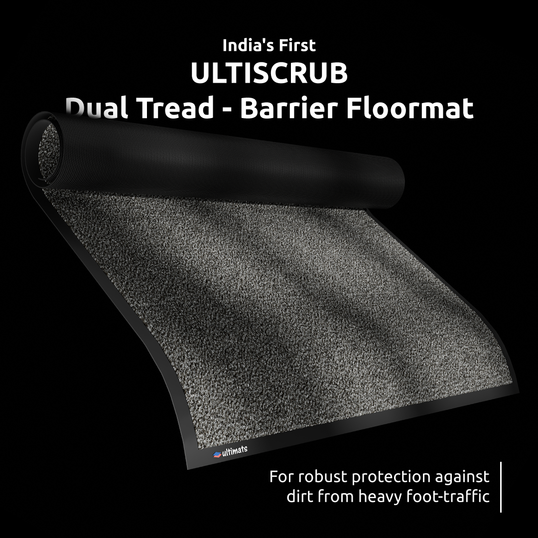 UltiScrub Heavy Traffic DualTread Barrier Mat - Modern Grey