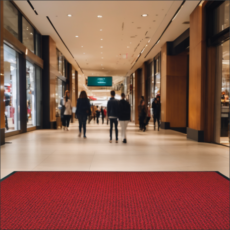 UltiScrub Red Mat at mall entrance by Ultimats