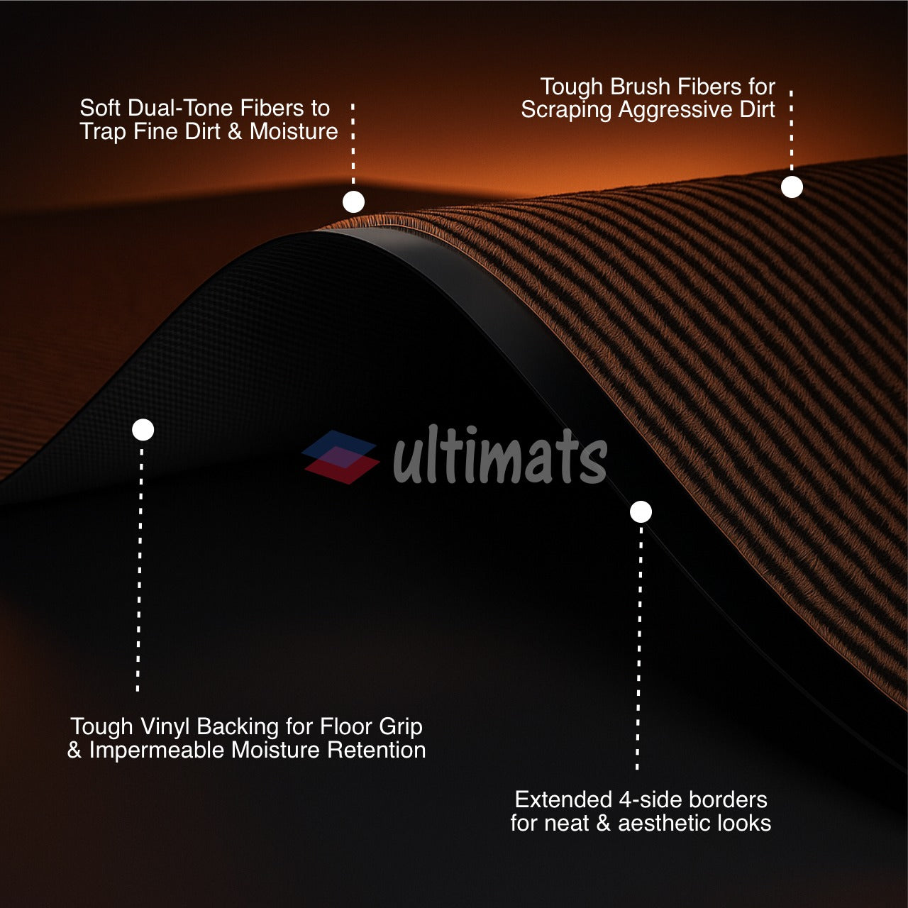 UltiWipe CleanScrape All Weather Mat - Brown-Black