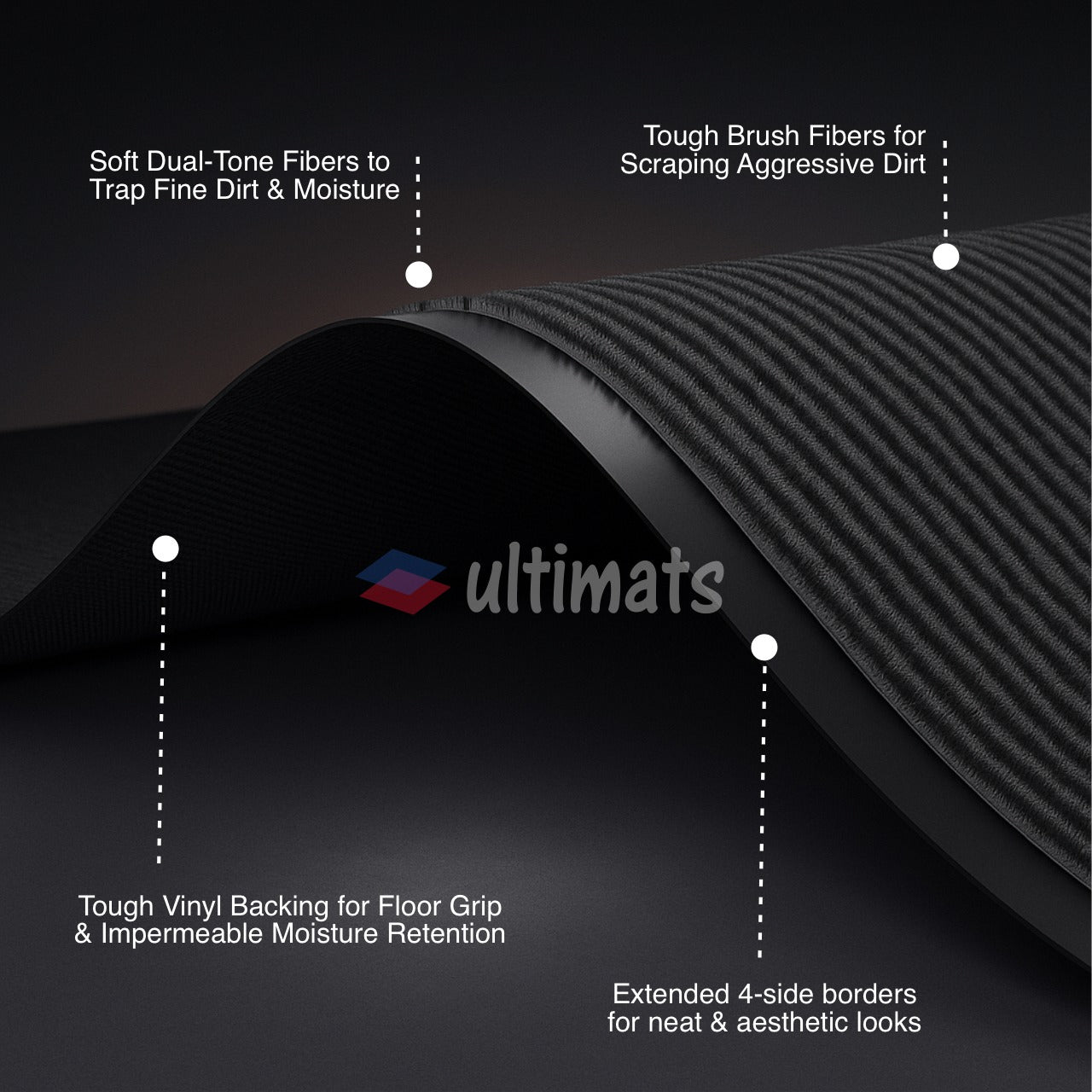 UltiWipe CleanScrape All Weather Mat - Grey-Black