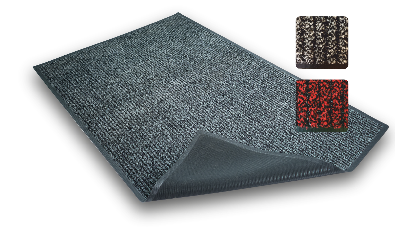 UltiWipe cut pile scraper and dryer carpet mat grey folded with color options by Ultimats